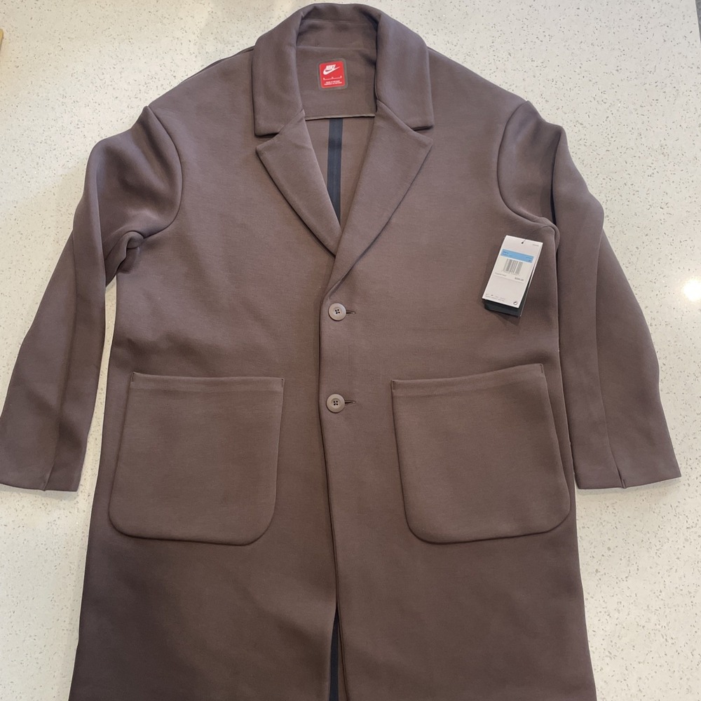 Nike Sportswear Tech Fleece Reimagined Mens Medium Brown Trench Coat‎ FN0601-237